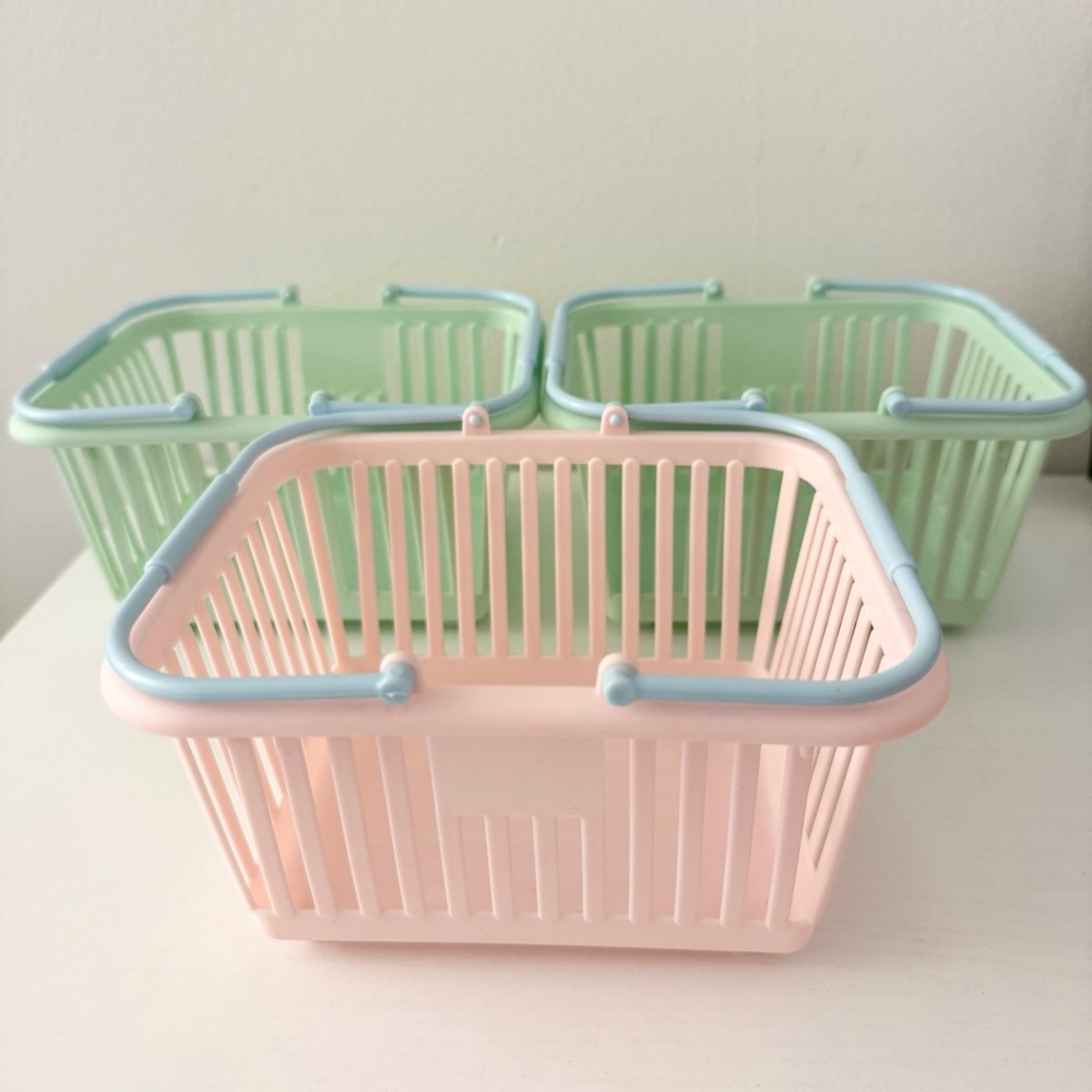 Set of 3 mini pastel storage baskets